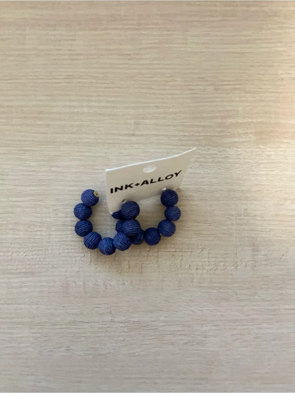 INK ALLOY Navy Wrapped Beaded earrings